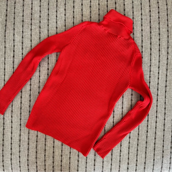 Gucci Kids 6 Girls Red Ribbed Turtleneck Sweater Long Sleeve roll neck top XMAS - Picture 5 of 6